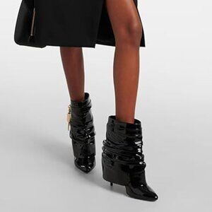 THESHY Women's Fold Over Stiletto Ankle Boots (size 10.5)